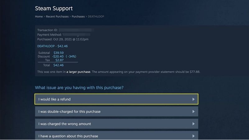 how to refund a Steam game