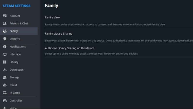 how to set up Steam Families
